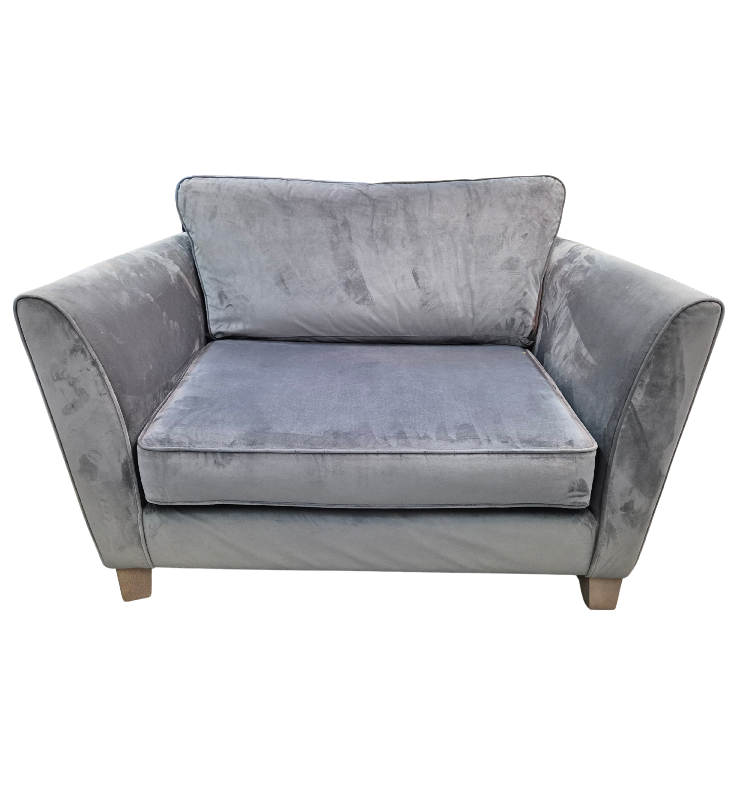Sofology Canterbury Grey Velvet Cuddle Chair