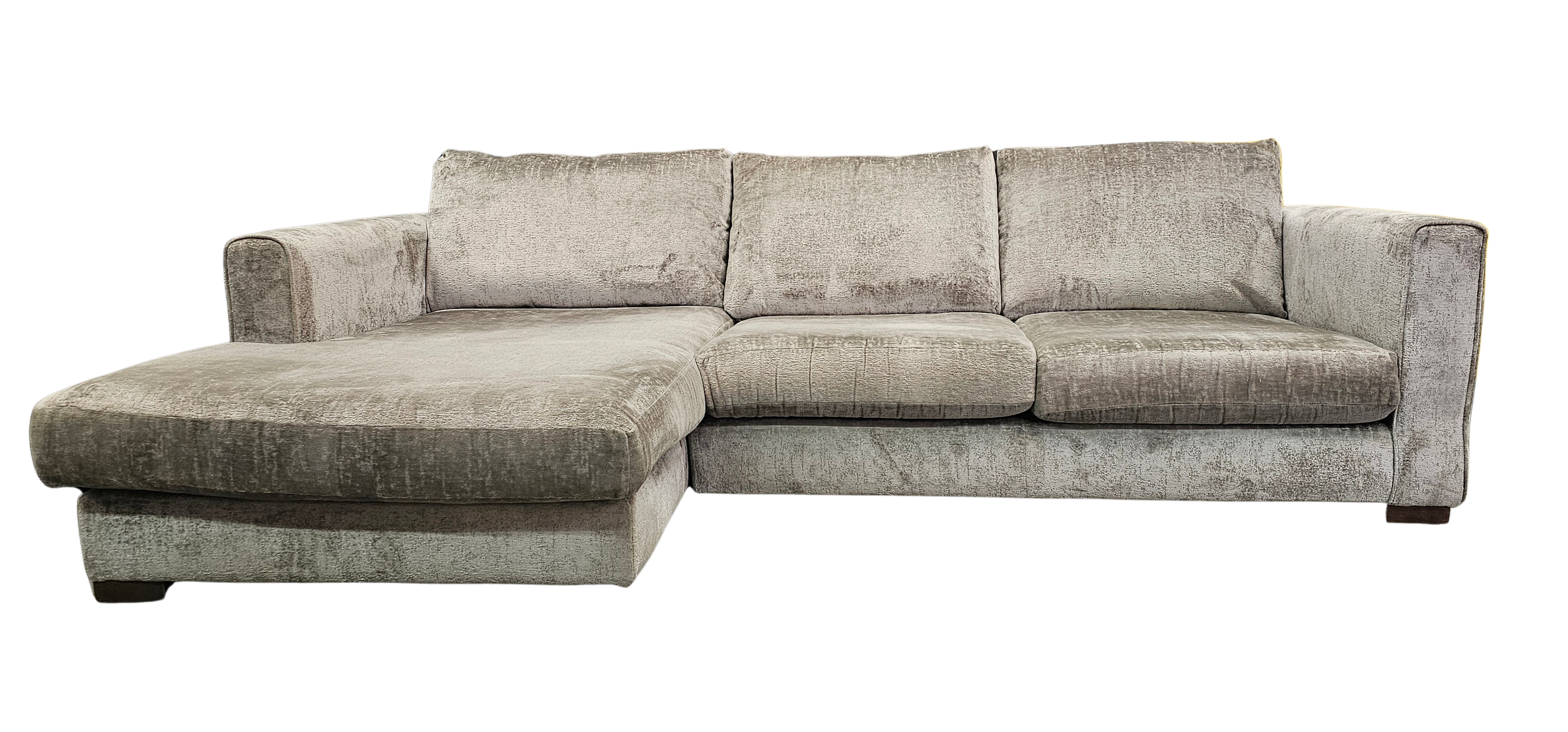 Sofology Majestica Corner Sofa – Silver/Grey Chenille