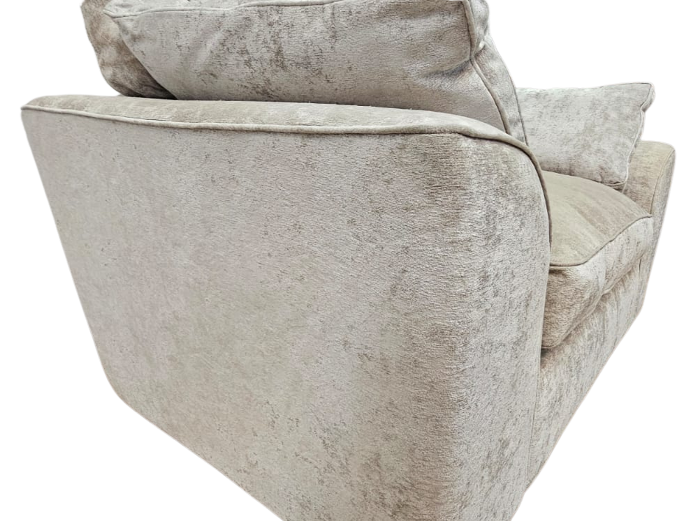 Next Stamford Cuddle Chair in Silver Distressed Velour