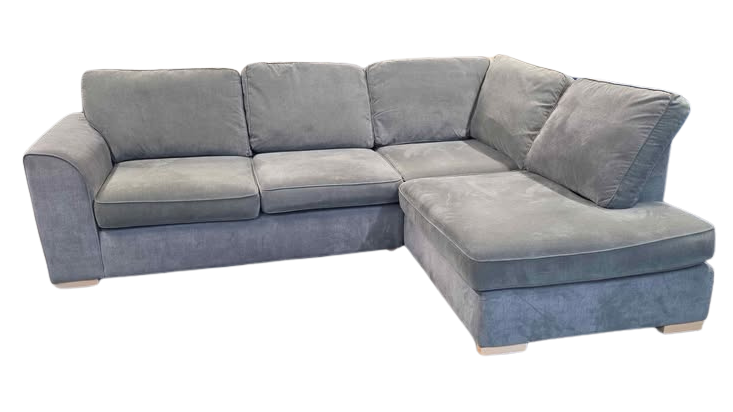 Gray sectional sofa on a white background