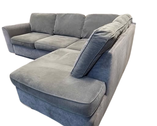 Gray sectional sofa on a white background