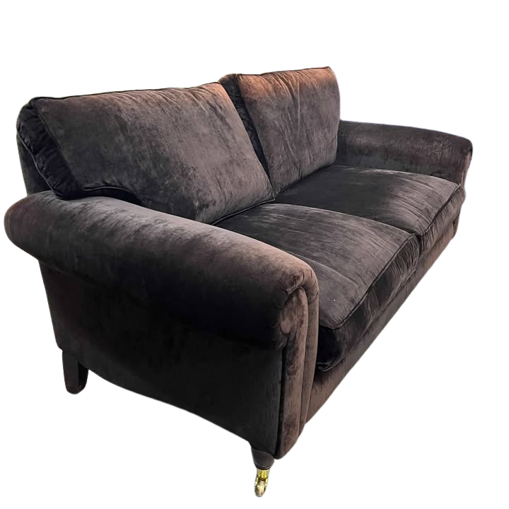 Laura Ashley Black Velvet Sofa