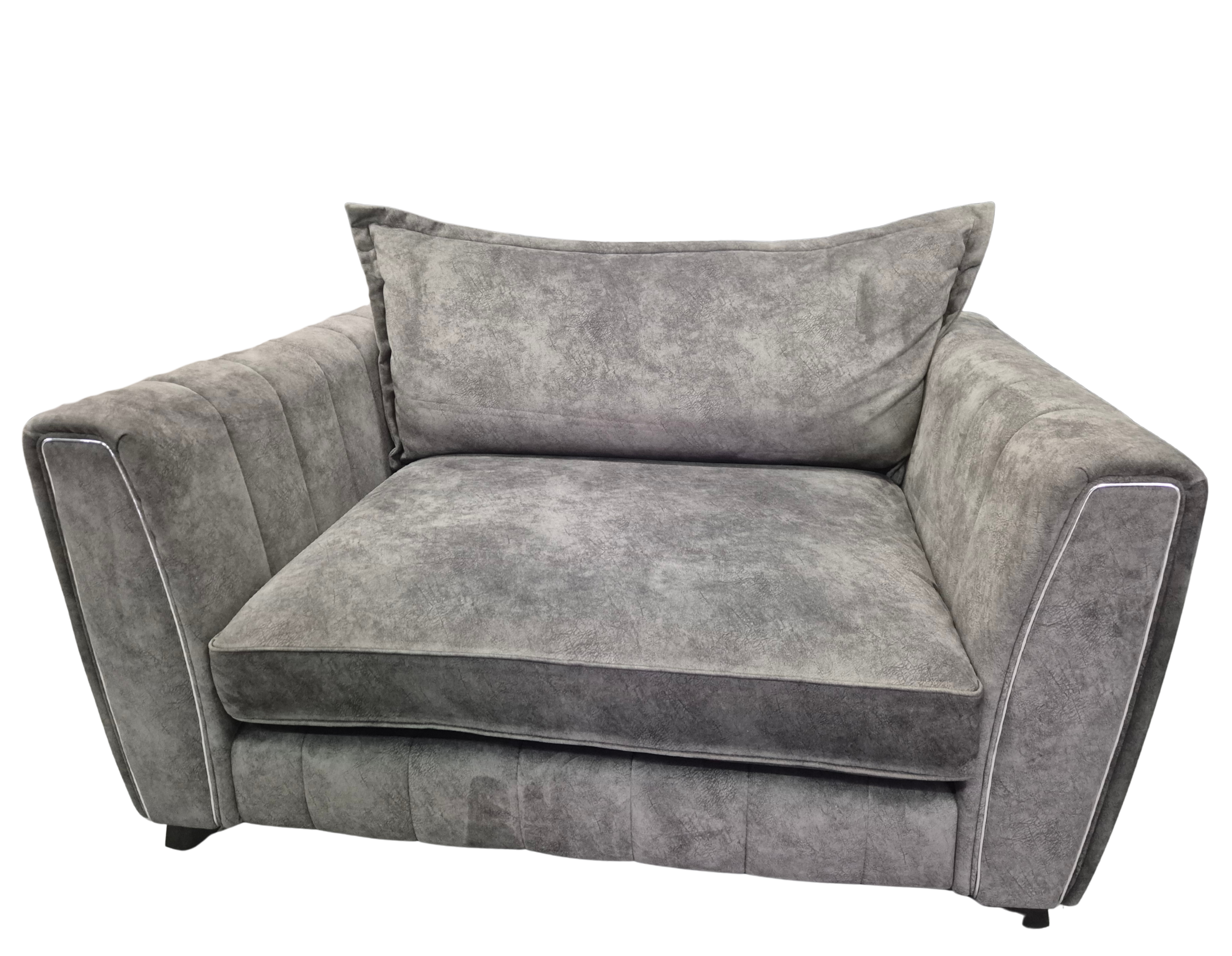 DFS Formal Back Charcoal Metallic Combination Cherished Cuddle Chair