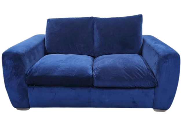 Snug Shack Blue Velvet 2 Seater Sofa with Storage