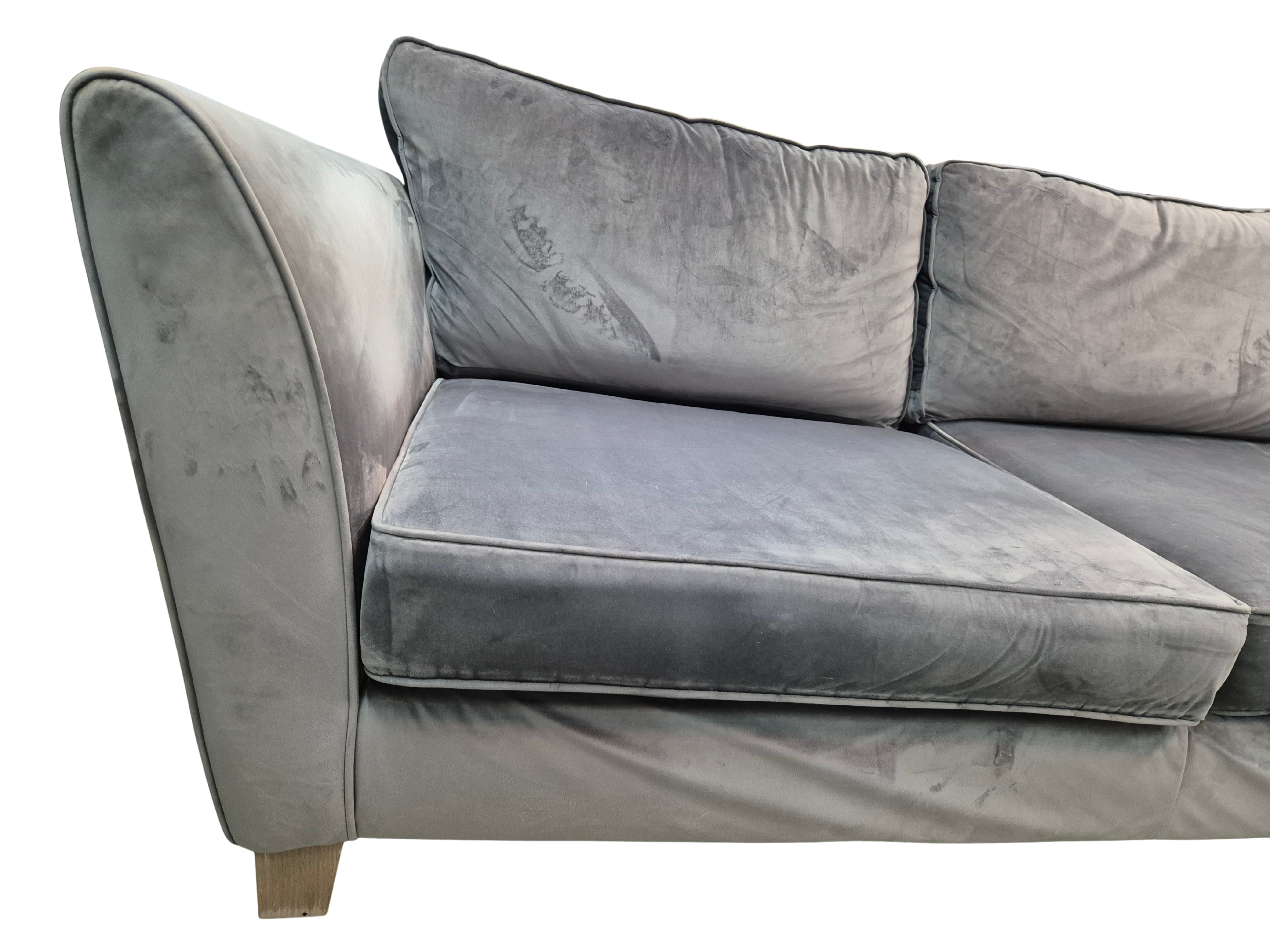 Sofology Canterbury Grey Velvet 3 Seater