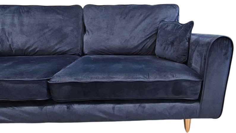 Blue Velvet 3-Seater Sofa