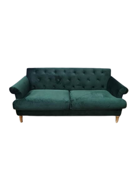 Green Velvet 3-Seater Sofa