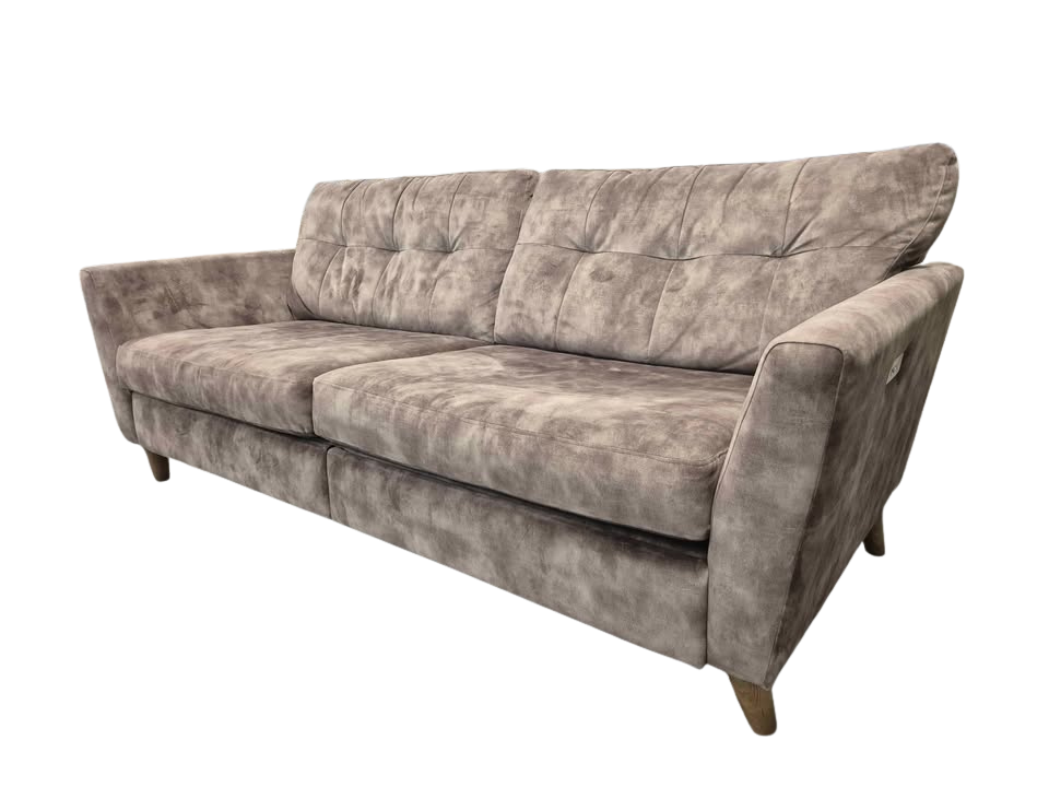DFS New Studio Velvet Espresso 3 Seater Electric Recliner Sofa