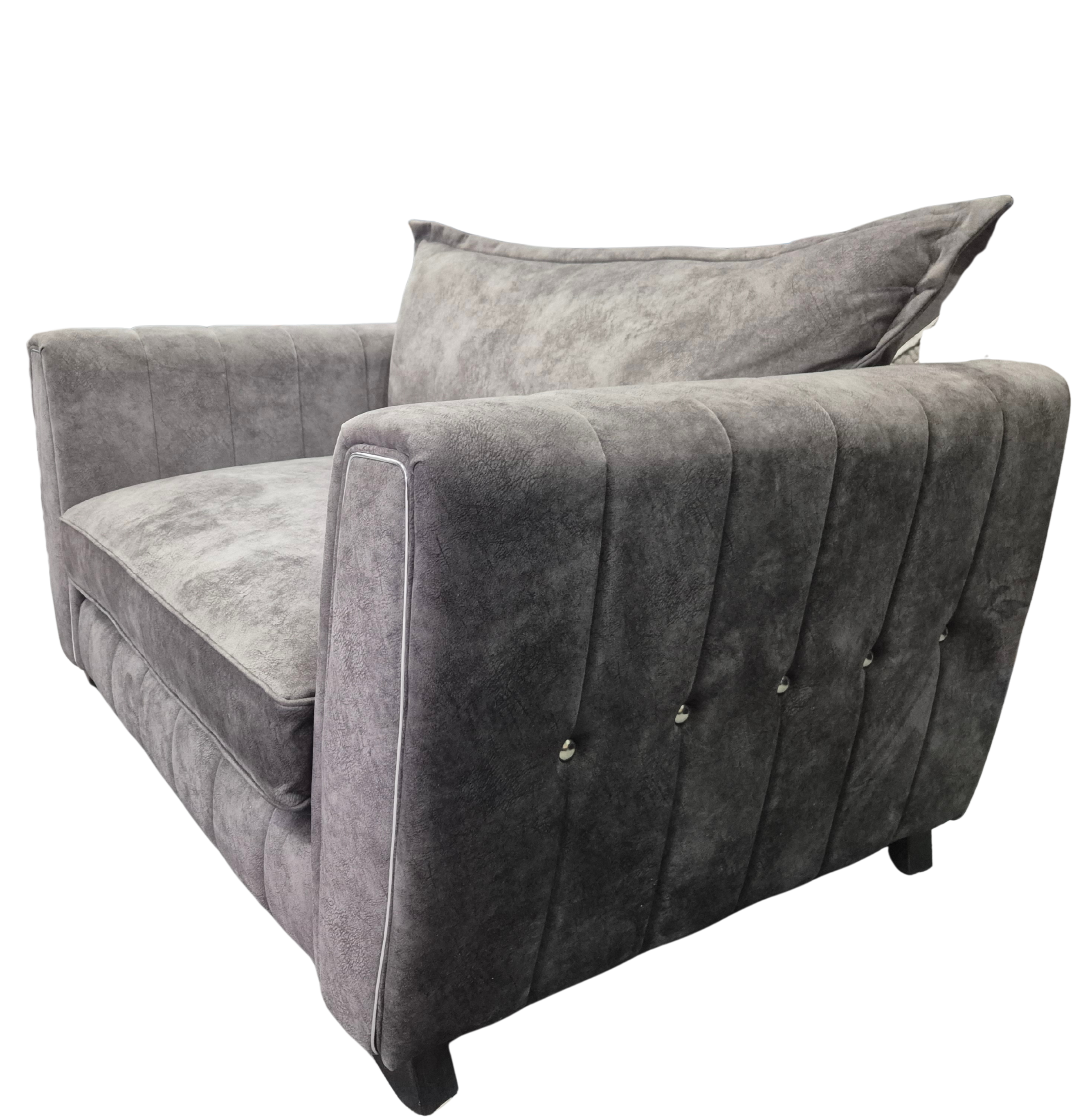 DFS Formal Back Charcoal Metallic Combination Cherished Cuddle Chair