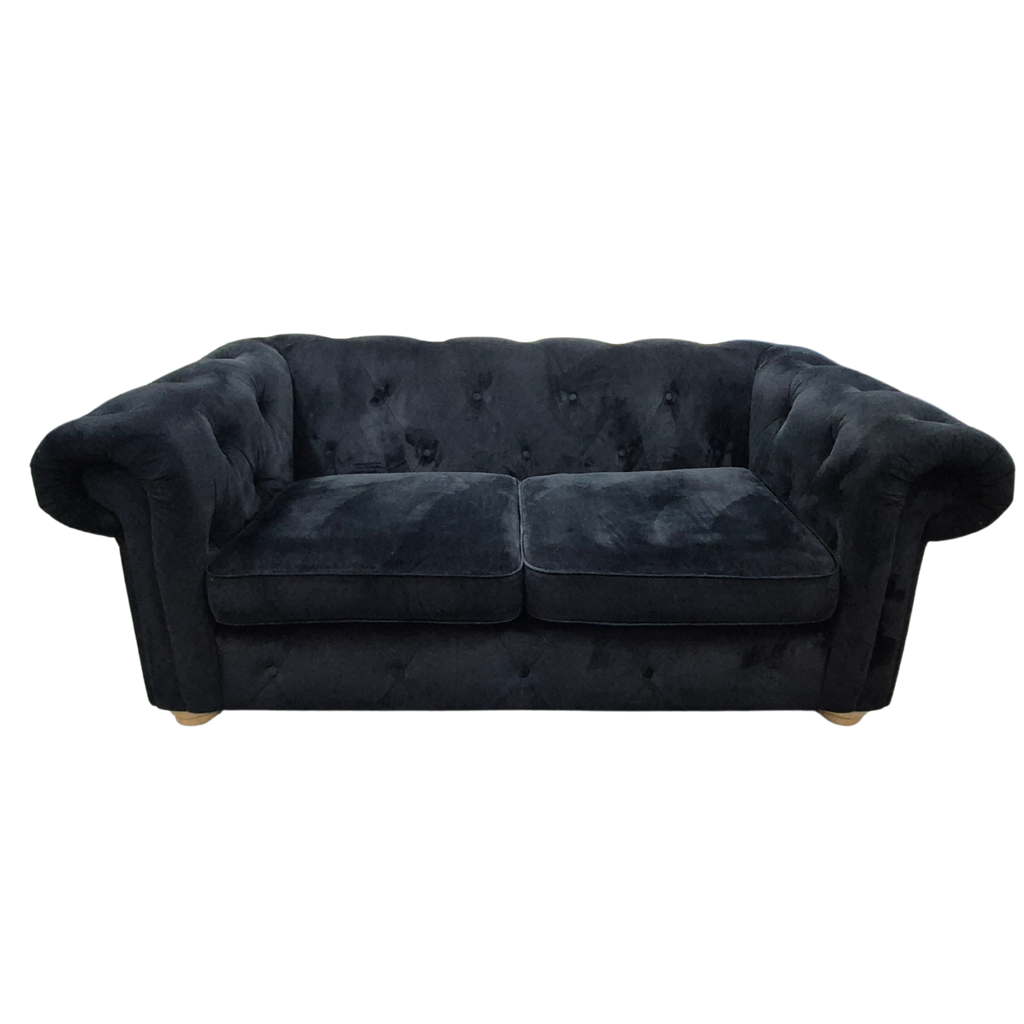 DFS Belair 2-Seater Sofa – Black Sensual Velvet