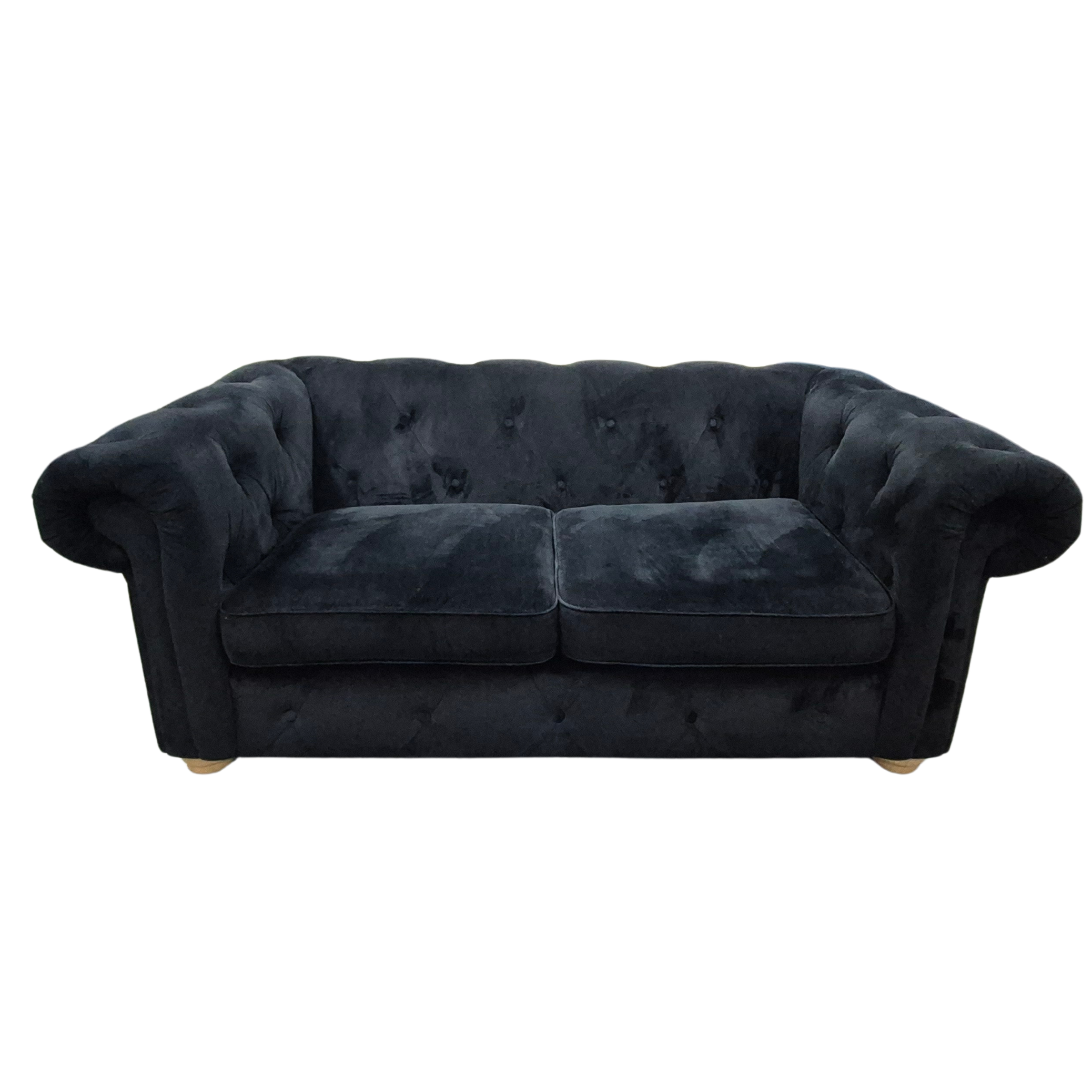 DFS Belair 2-Seater Sofa – Black Sensual Velvet