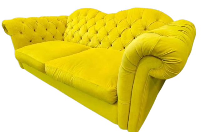 DFS Windsor 3 Seater Sofa - Yellow Deluxe Velvet