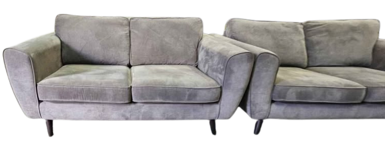 DFS Grey Chico 2 & 3 Seater Sofas