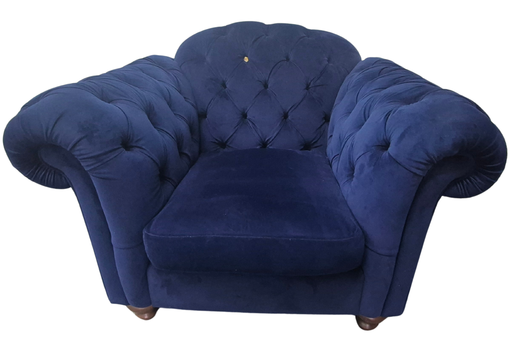 DFS Blue Velvet Armchair part of the Joules Windsor Range in a Deluxe Velvet Fabric.