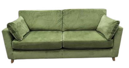 Debenhams Moss Green Velvet 3 Seater