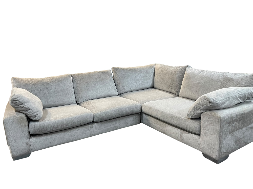 Sofology Coco Medusa Silver Corner Sofa + Storage Footstool