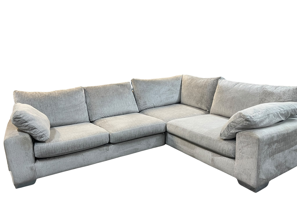 Sofology Coco Medusa Silver Corner Sofa + Storage Footstool