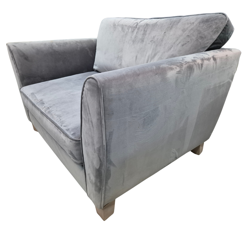 Sofology Canterbury Grey Velvet Cuddle Chair