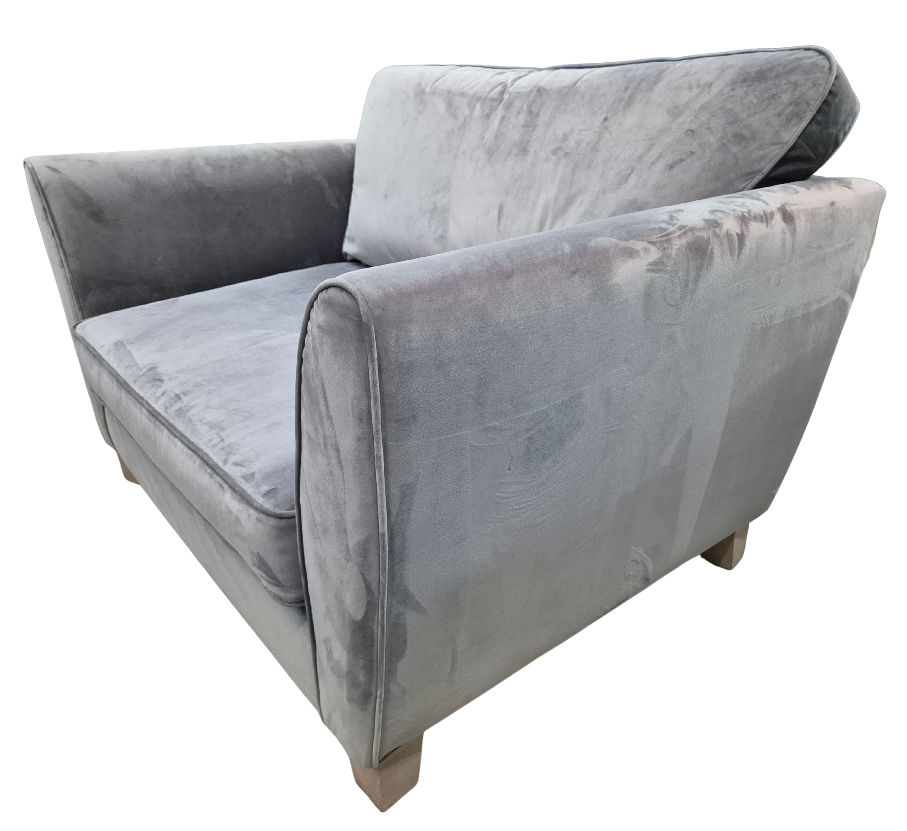 Sofology Canterbury Grey Velvet Cuddle Chair