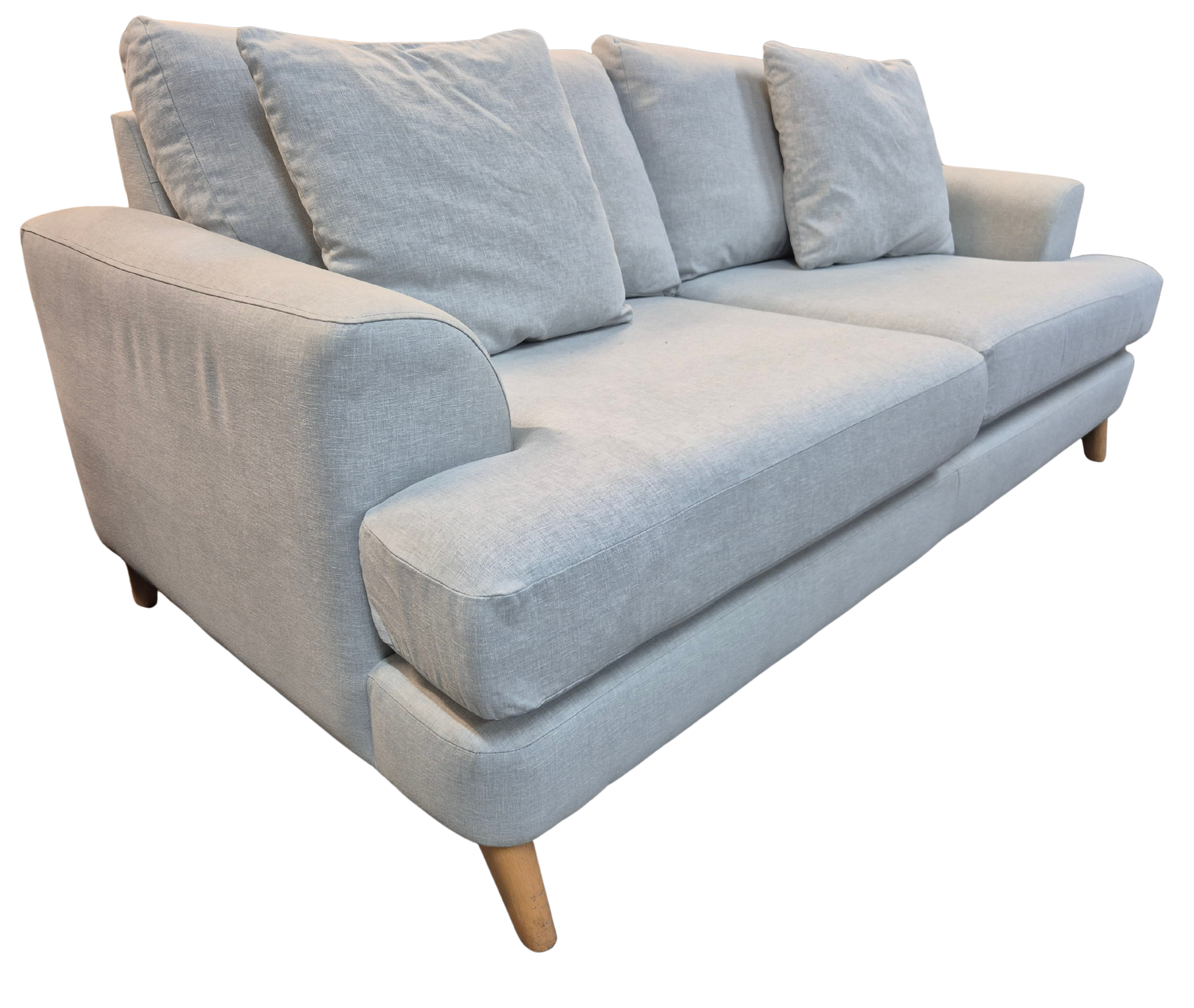 Next Parker Topper Light Blue Brushed Plain Medium Sofa