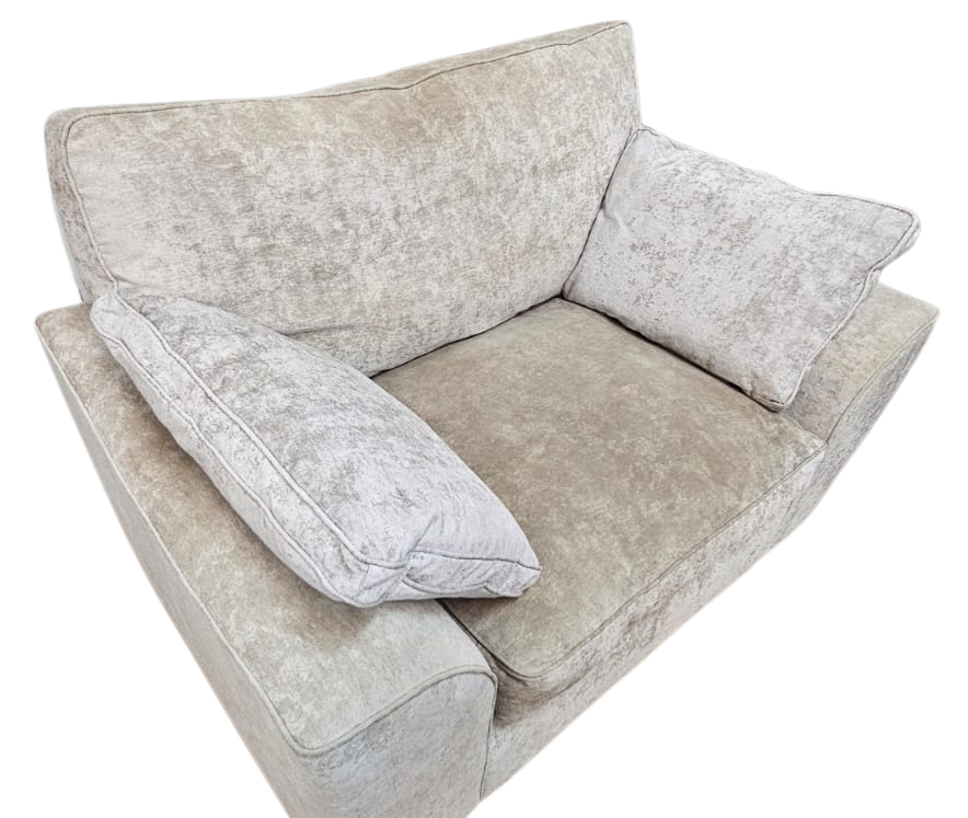 Next Stamford Cuddle Chair in Silver Distressed Velour