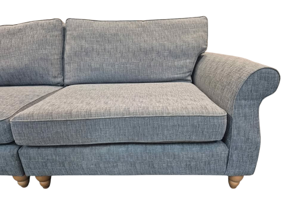 Chunky Bouclé Easy Clean 4-Seater Sofa – Mid Grey
