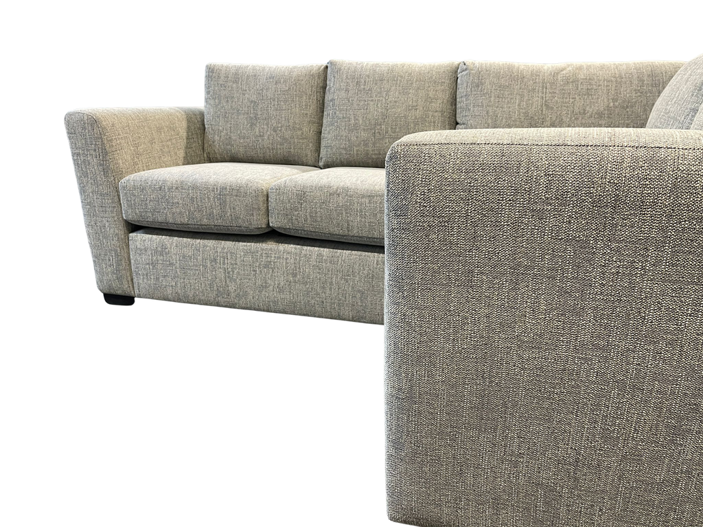 Textured Grey RHF Dual Armed Corner Sofa