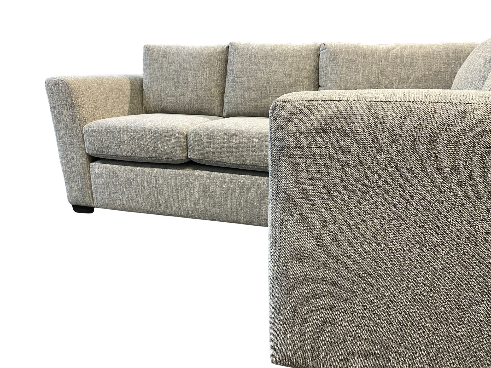 Textured Grey RHF Dual Armed Corner Sofa