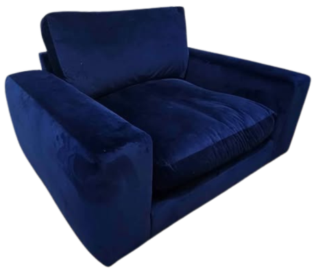 NEXT Houghton Deep Sit Snuggle Chair – Plush Velvet in Navy Blue