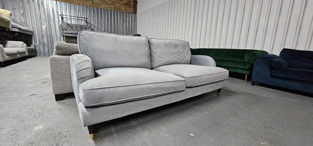 Grey Velvet 3 Seater