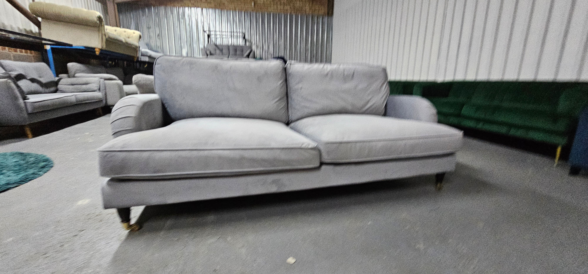 Grey Velvet 3 Seater