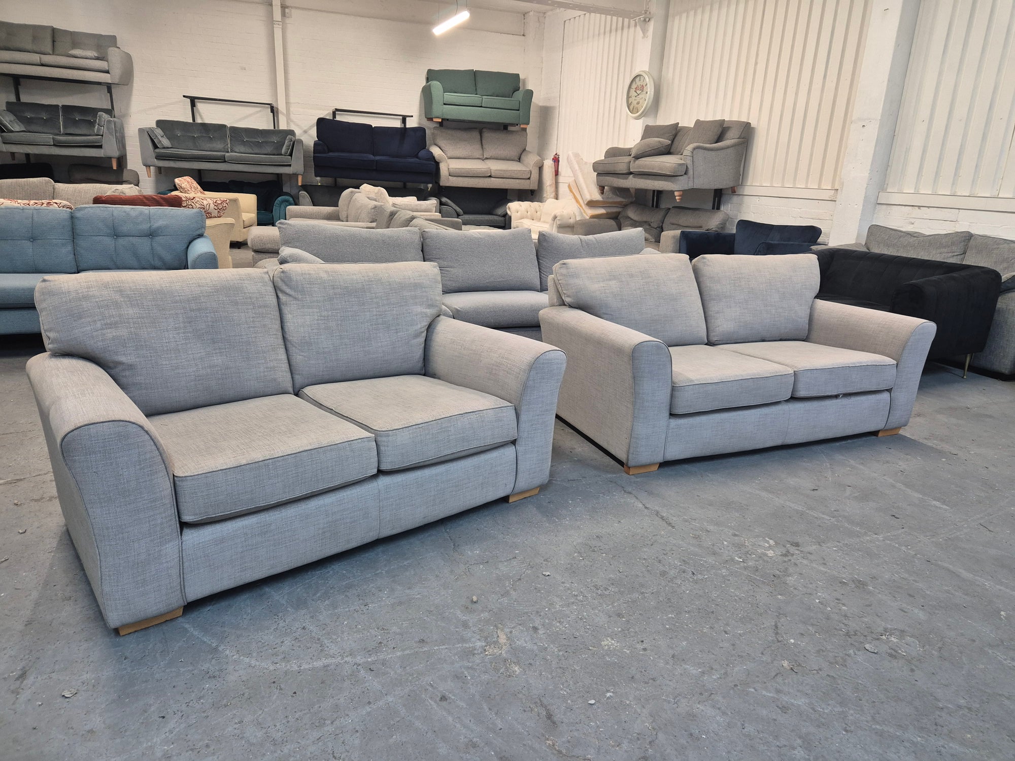 Grey NEXT Michigan 2 + 3 Seater Sofa Set