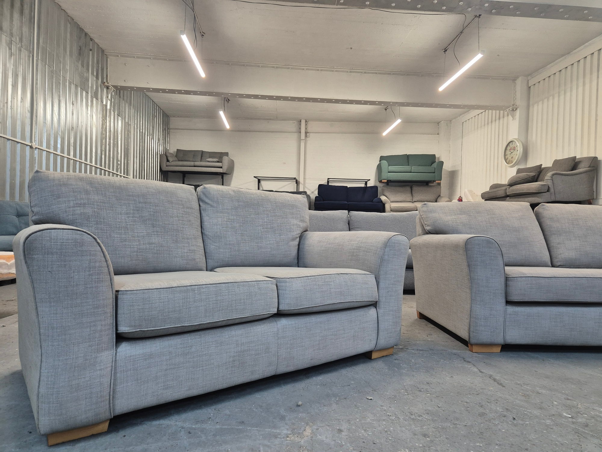 Grey NEXT Michigan 2 + 3 Seater Sofa Set