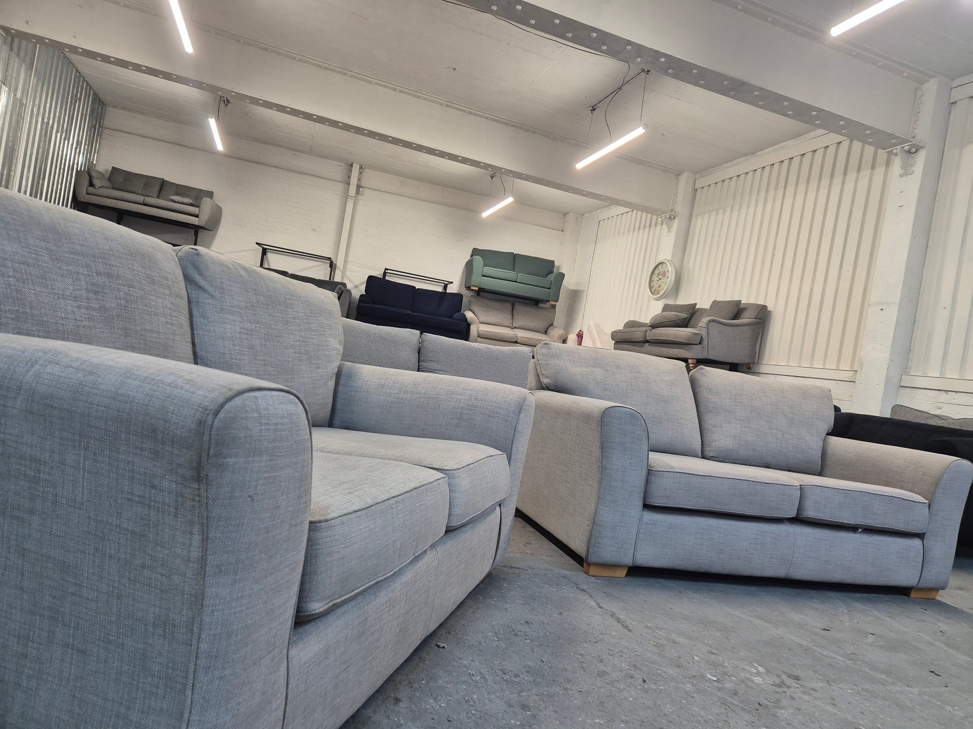 Grey NEXT Michigan 2 + 3 Seater Sofa Set