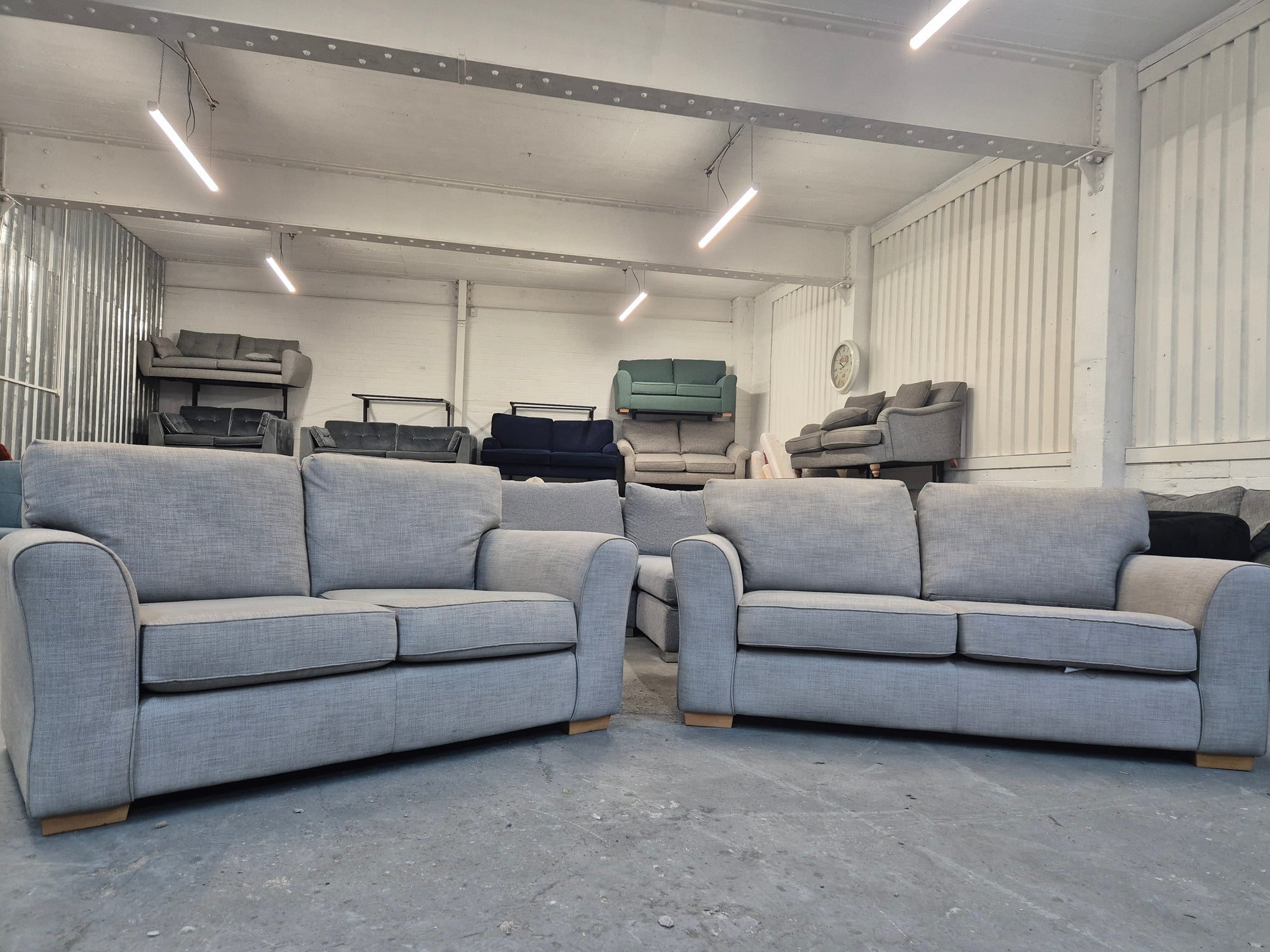 Grey NEXT Michigan 2 + 3 Seater Sofa Set