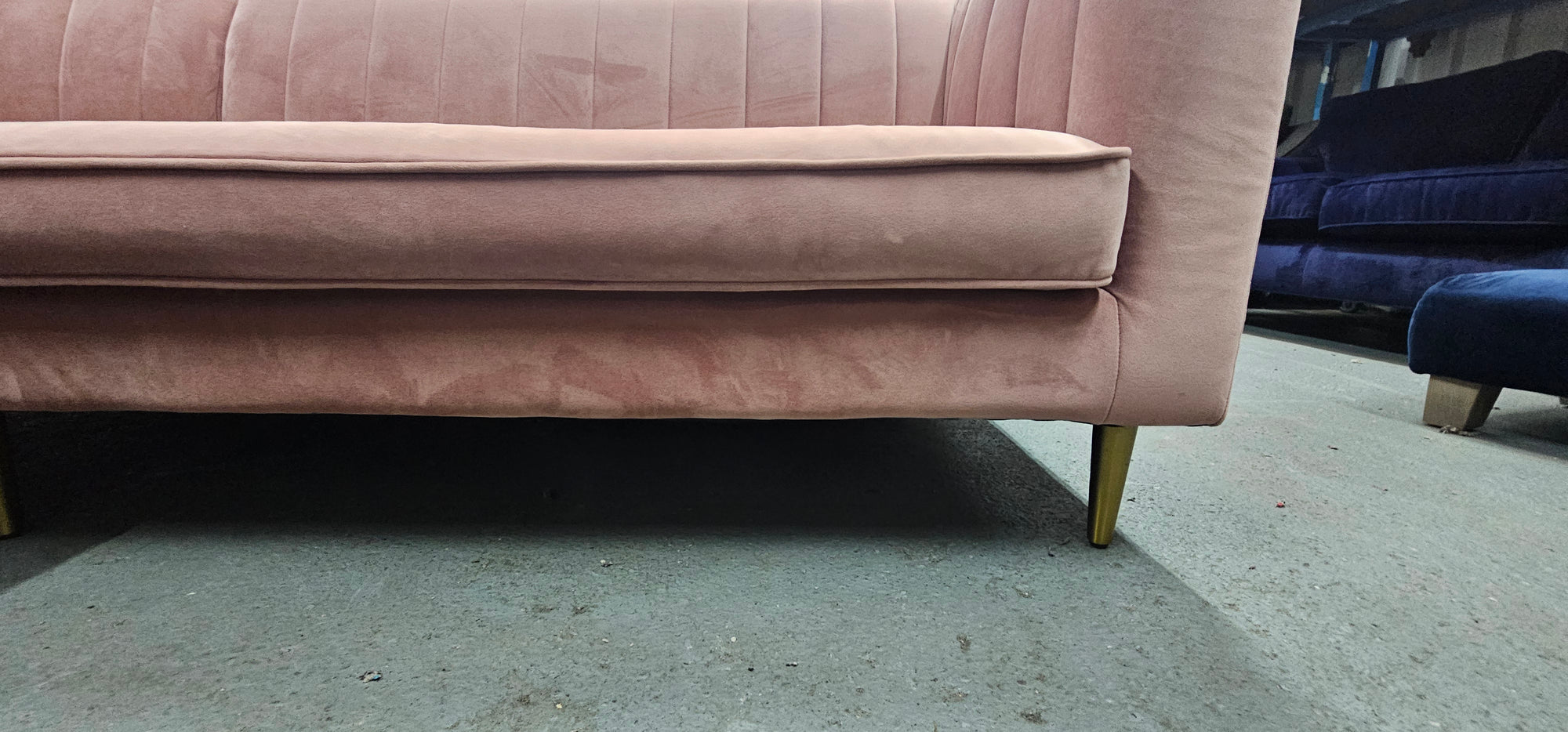 Small Blush Pink Made Corner Sofa