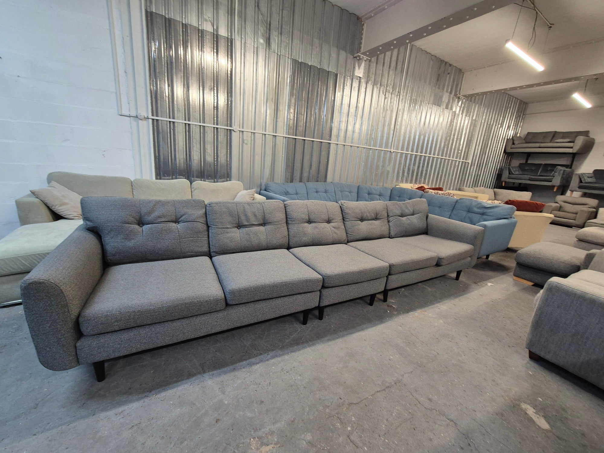 Grey DFS Large Modular French Connection Sofa