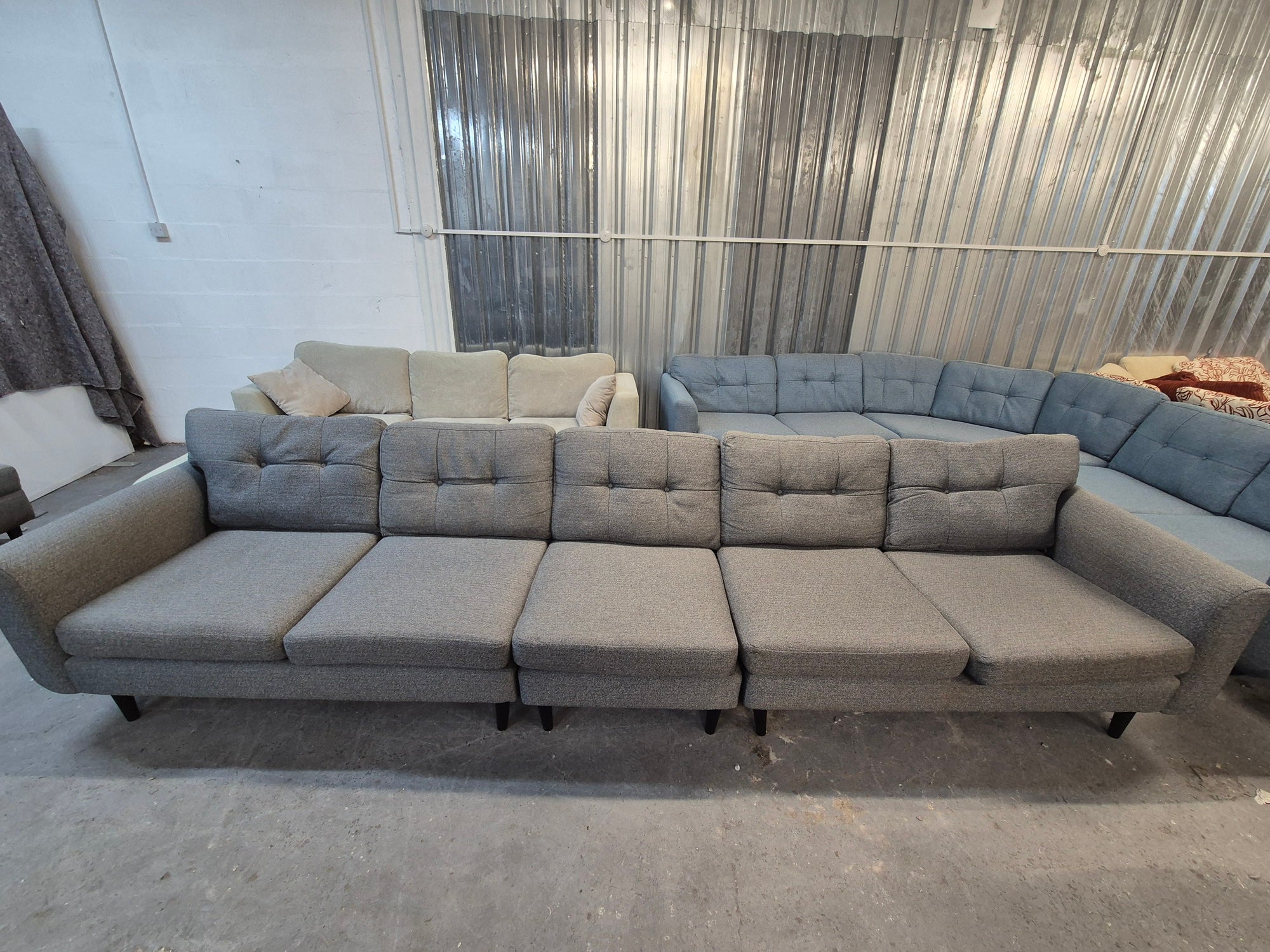 Grey DFS Large Modular French Connection Sofa