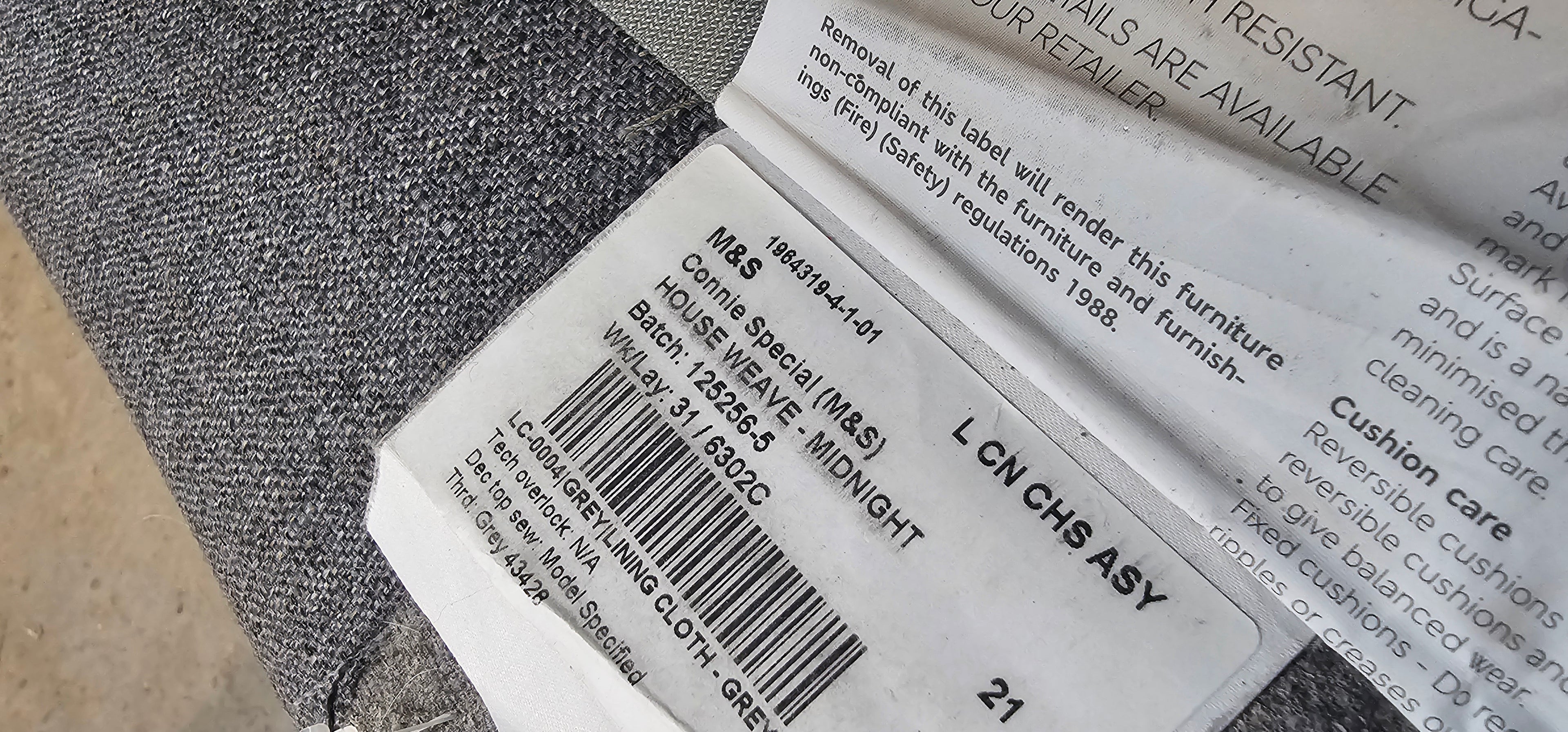 M&S Connie Left Hand Facing Grey Corner Sofa
