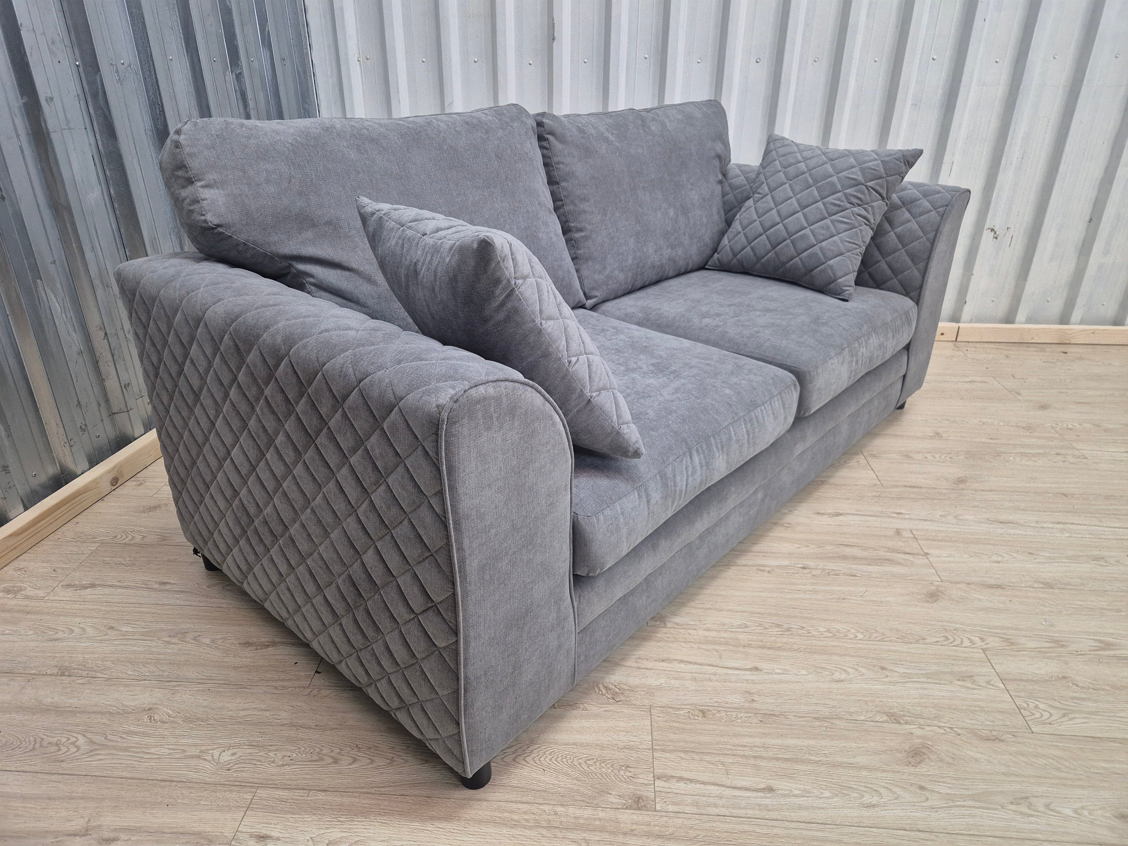 Grey Chenille 3 Seater