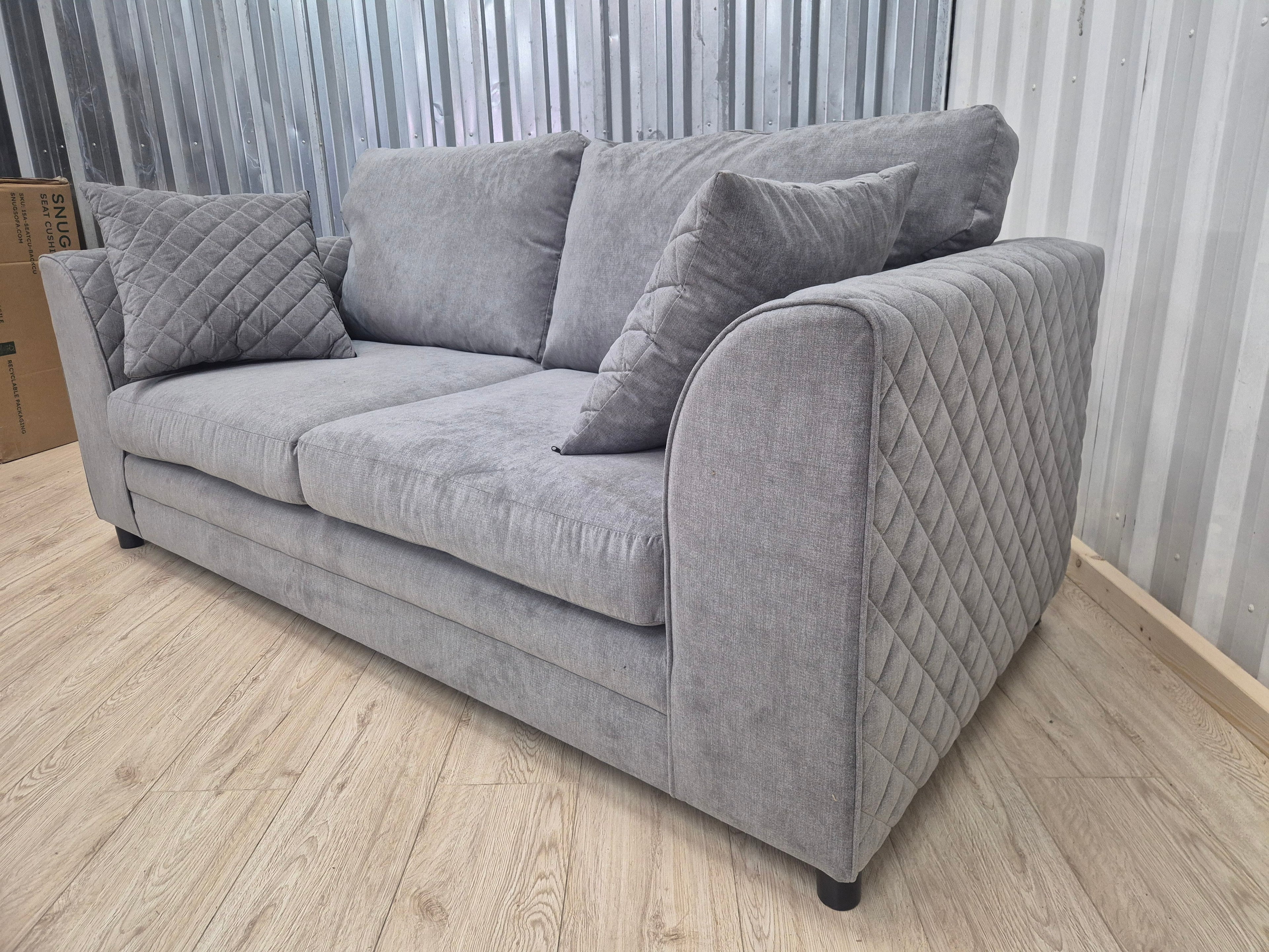 Grey Chenille 3 Seater