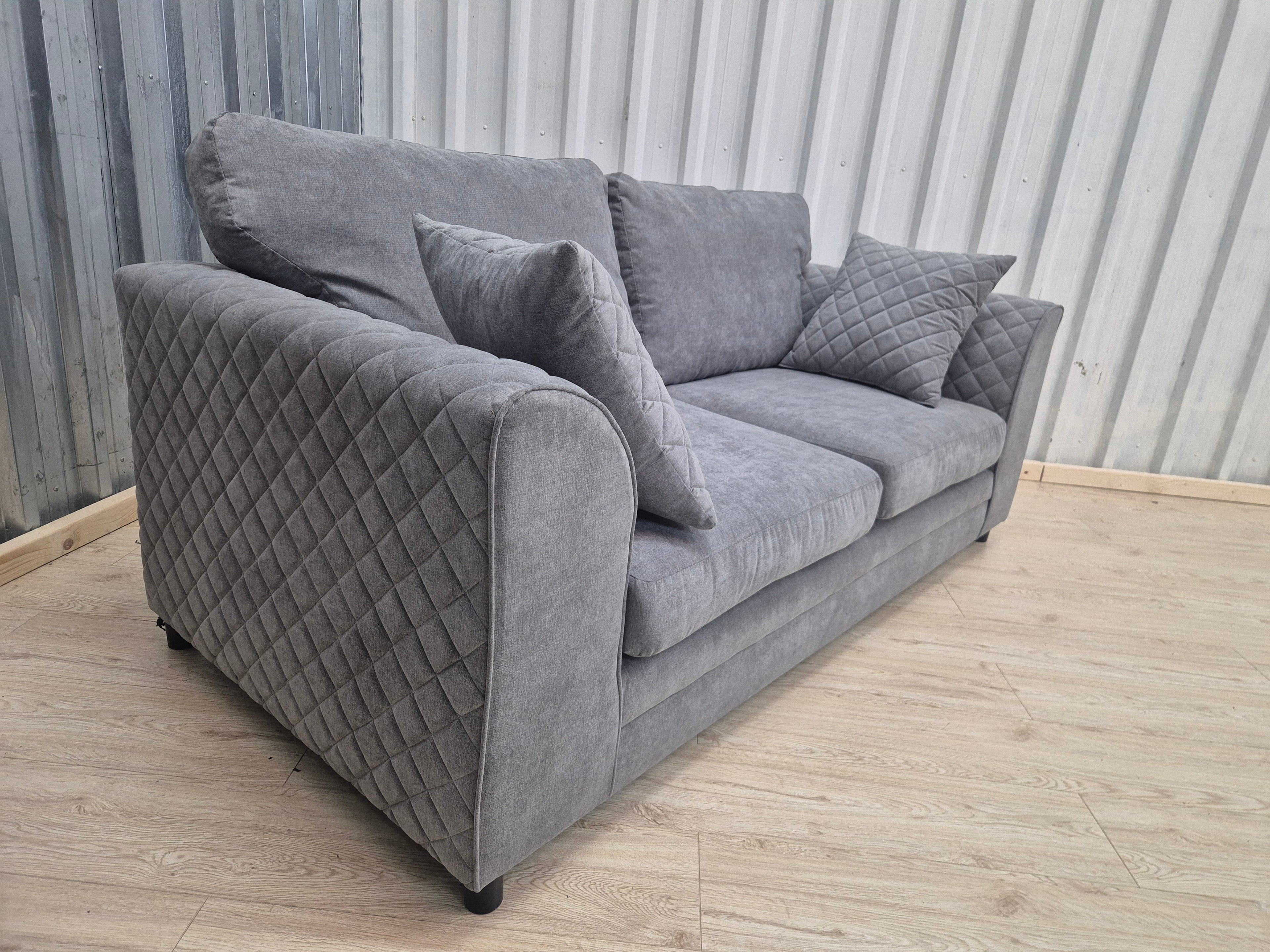 Grey Chenille 3 Seater