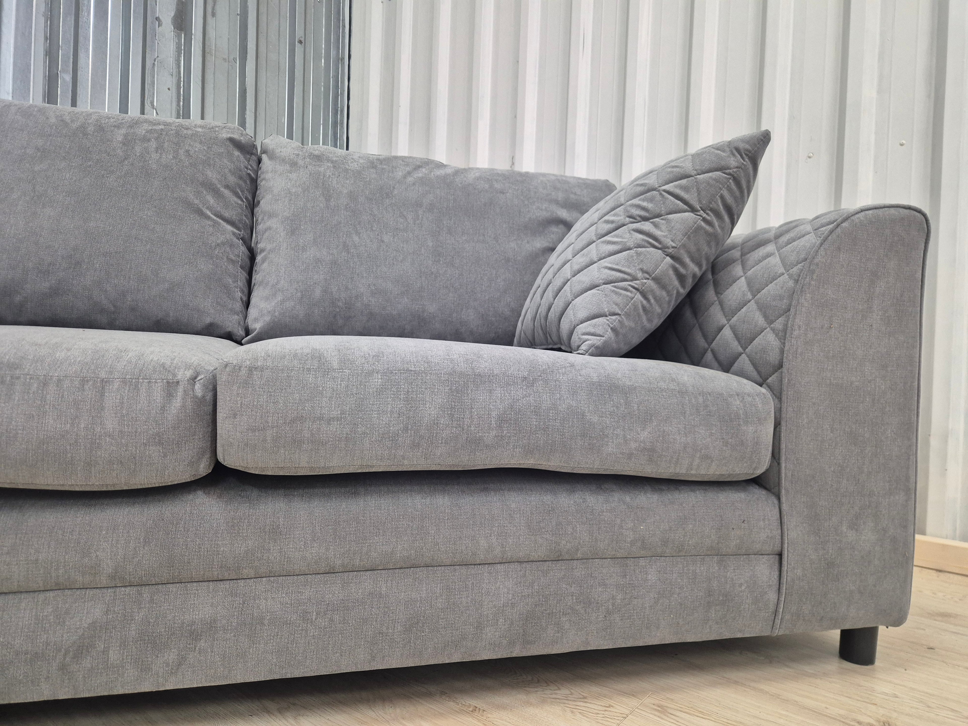 Grey Chenille 3 Seater