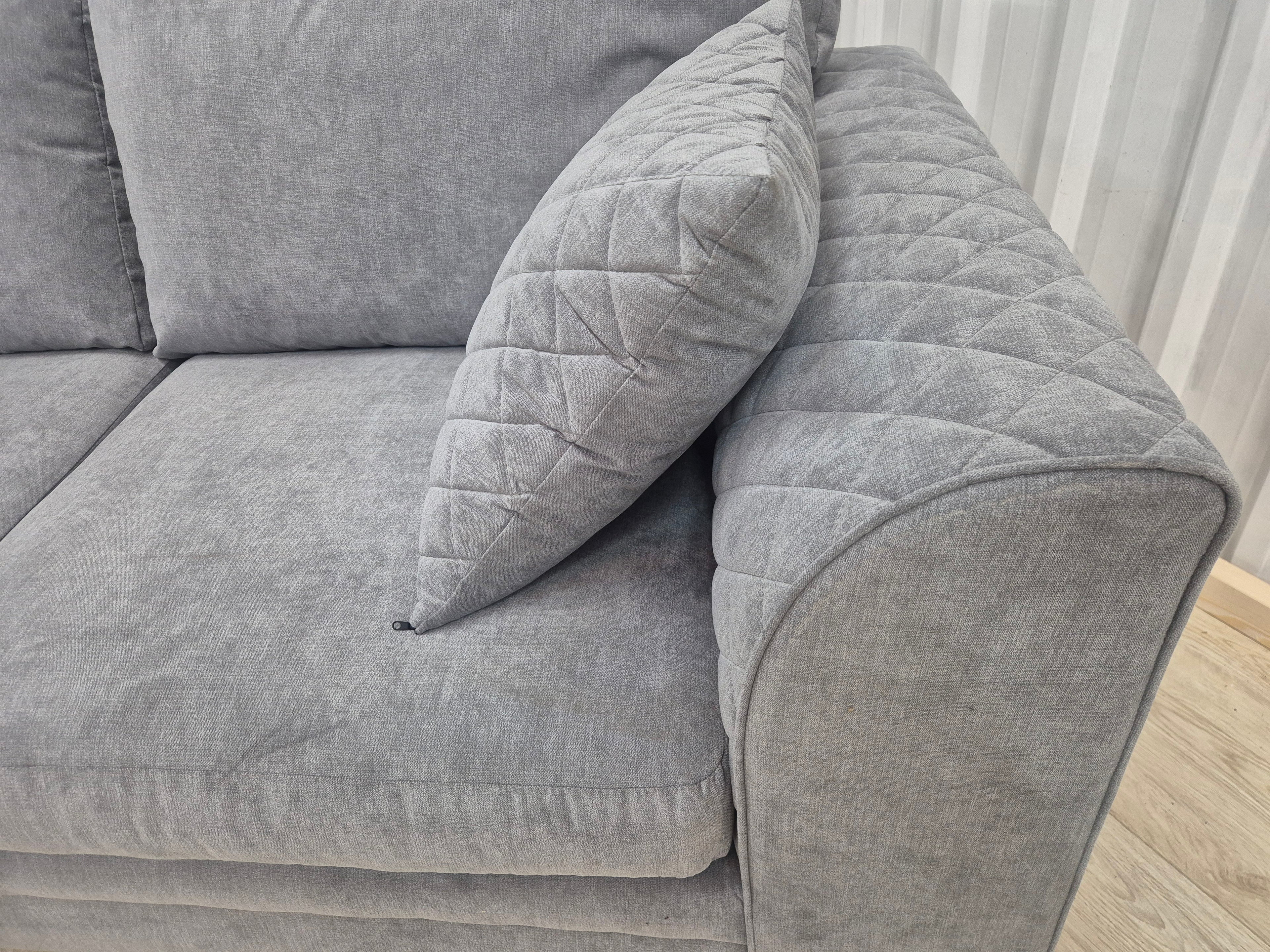 Grey Chenille 3 Seater