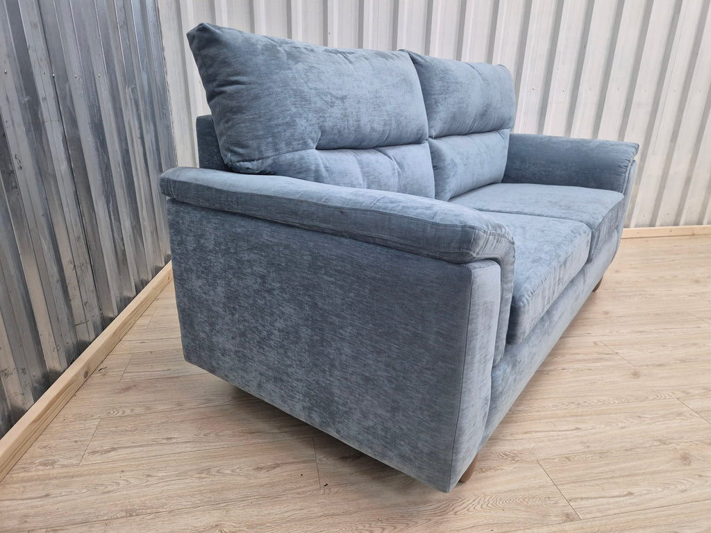 Next Hayden Fine Chenille Easy Clean Mid Blue Small 3 Seater
