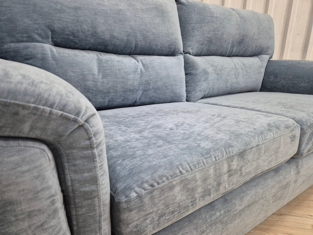 Next Hayden Fine Chenille Easy Clean Mid Blue Small 3 Seater