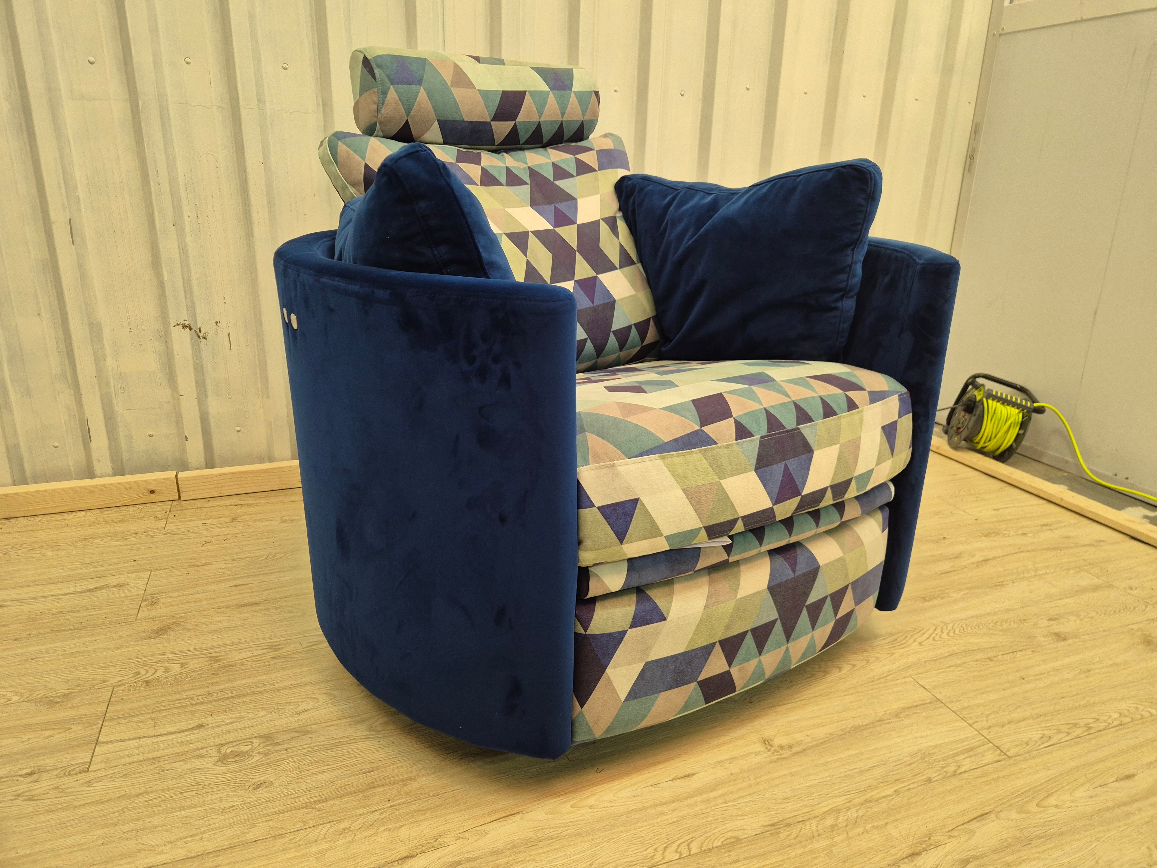 Cookes Navy Velvet Moon Armchair