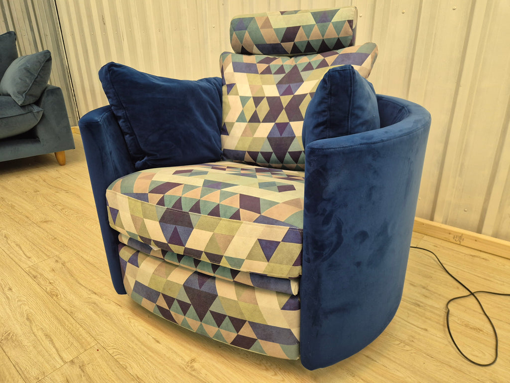 Cookes Navy Velvet Moon Armchair