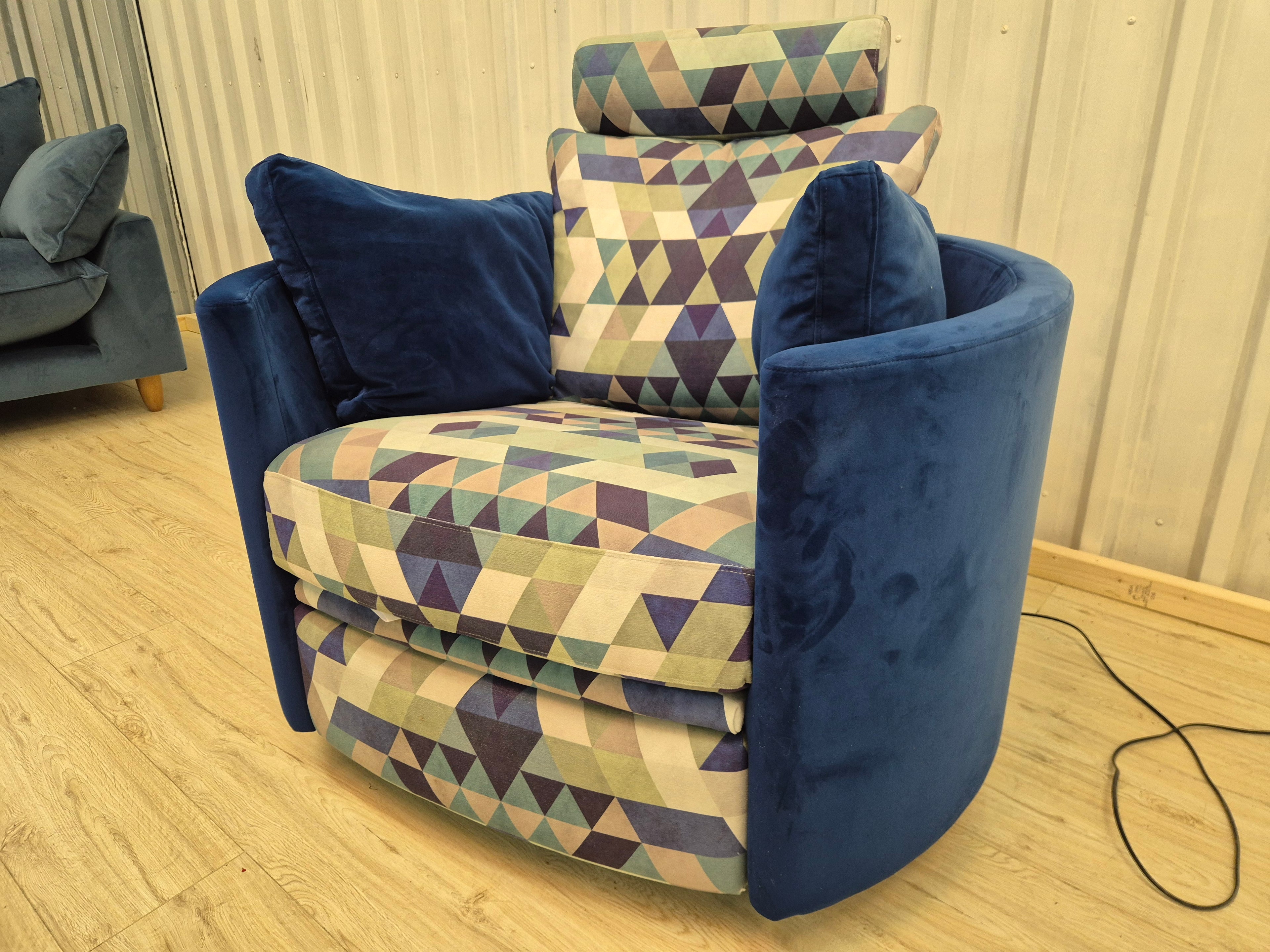 Cookes Navy Velvet Moon Armchair