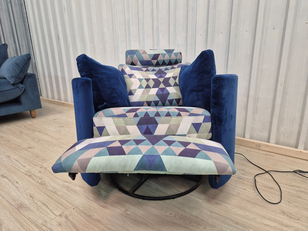 Cookes Navy Velvet Moon Armchair